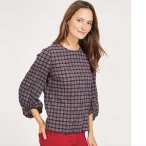 Plaid Women's Blouse - Black and Red